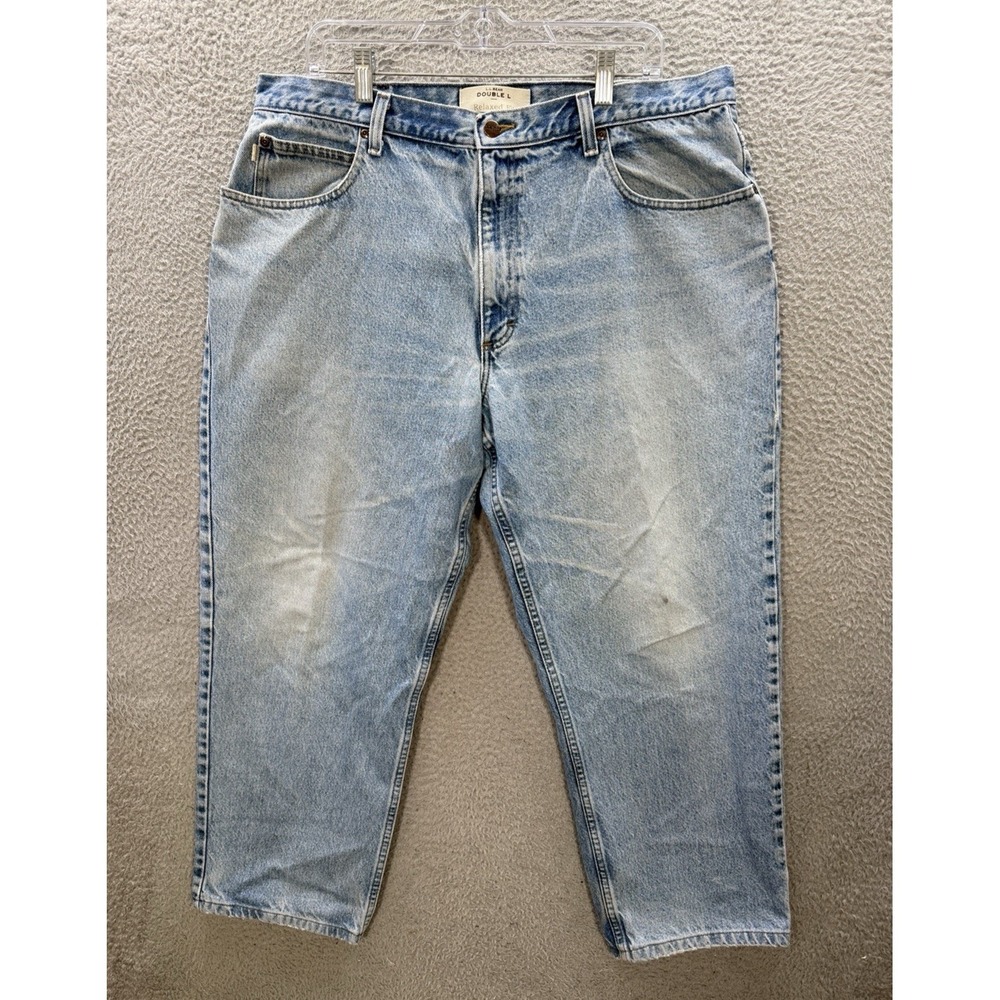 Vintage LL Bean Jeans Mens 40x27 Blue Double L Relaxed Fit Grunge Thrasher Y2K
